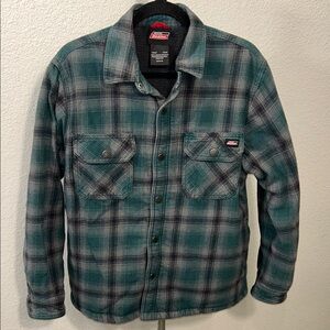 Dickies Teal Plaid Shirt Jacket